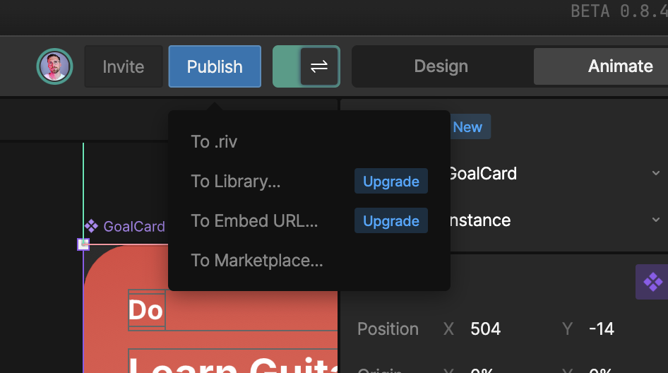 Exporting the .riv file