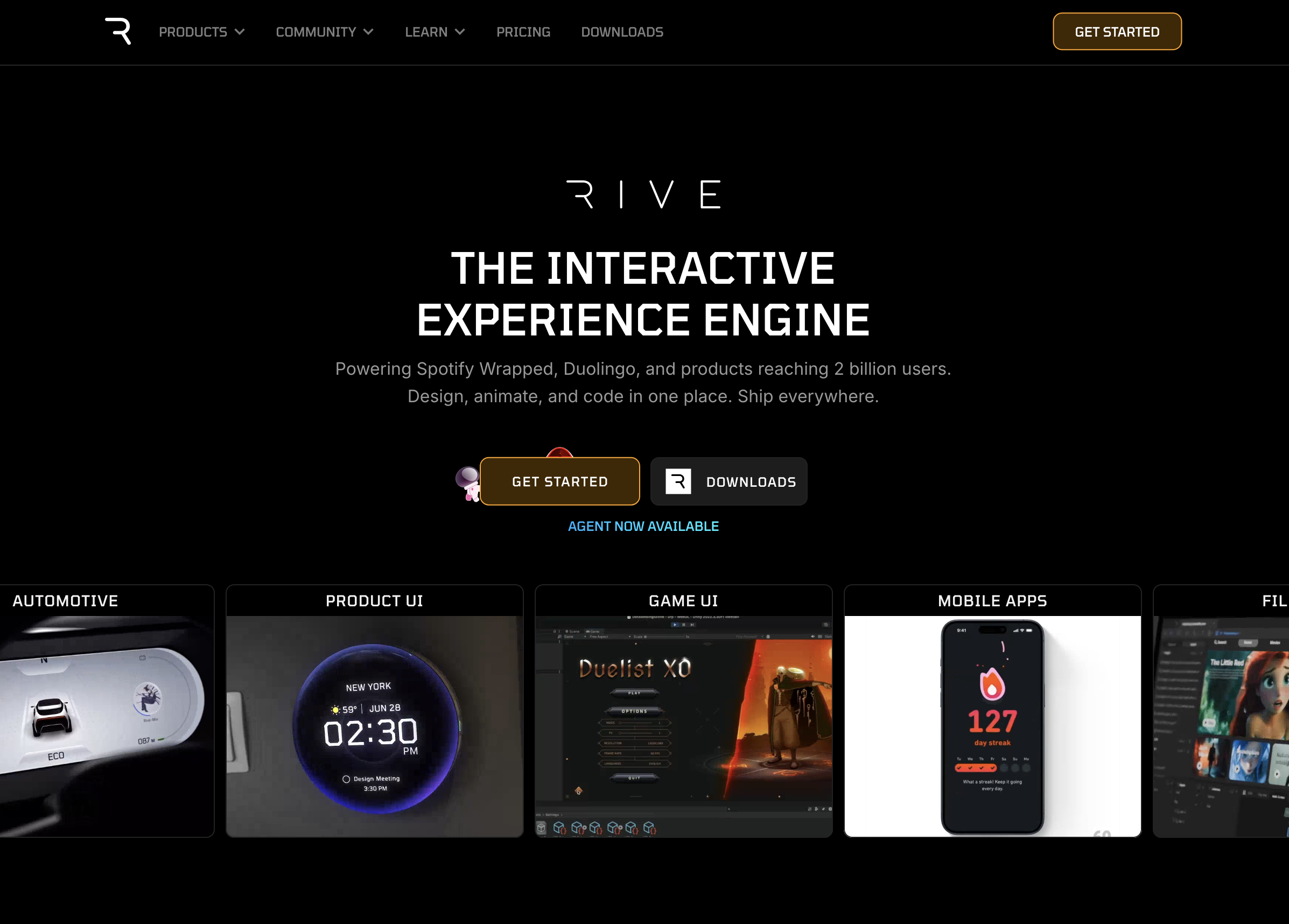 Rive website